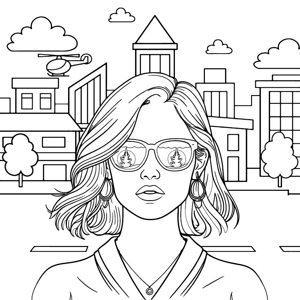 Coloring Sheet of Preppy Girl