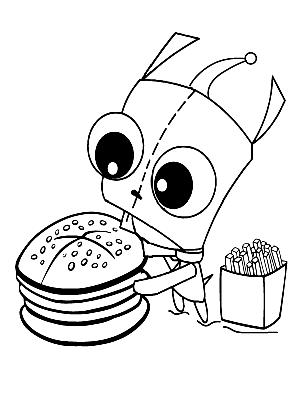 Cute Gir and Big Burger