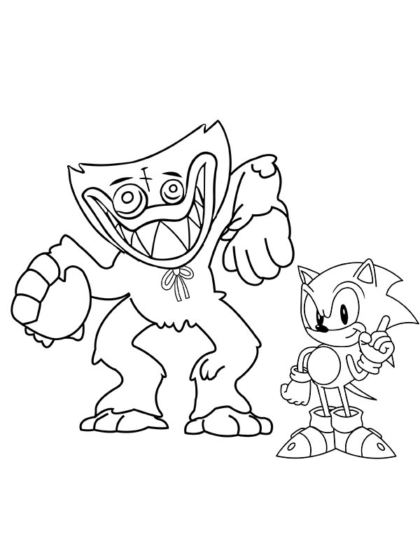 Dancing Huggy Wuggy and Sonic