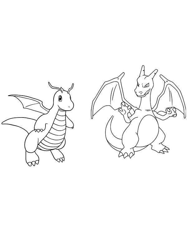 Dragonite and Charizard