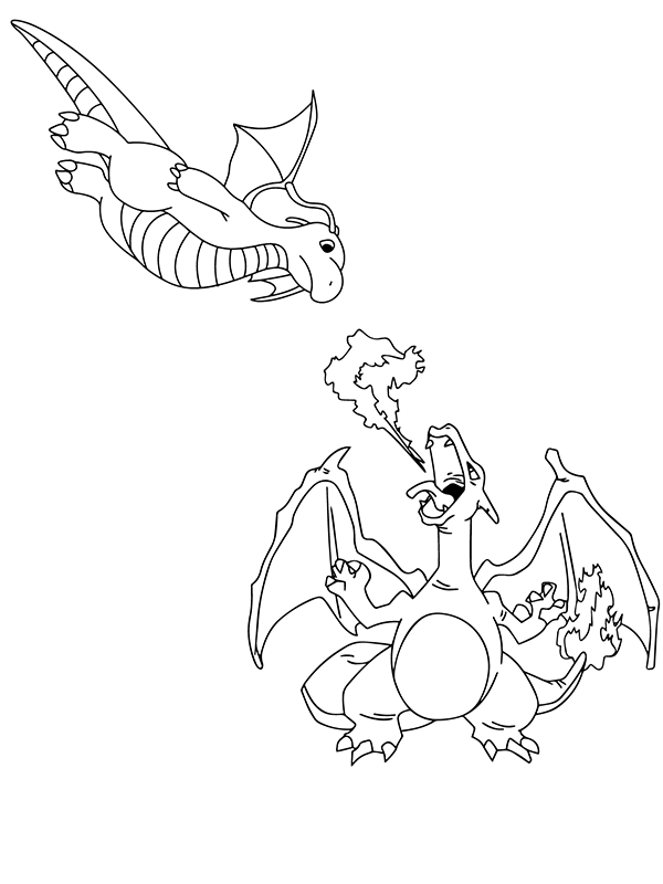 Dragonite and Charizard Fire Breath