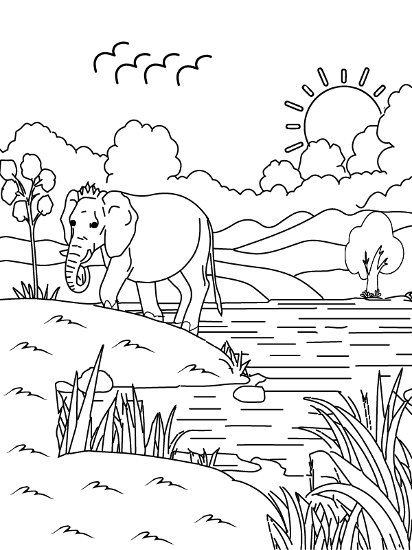 Natural scenery Coloring Page-02