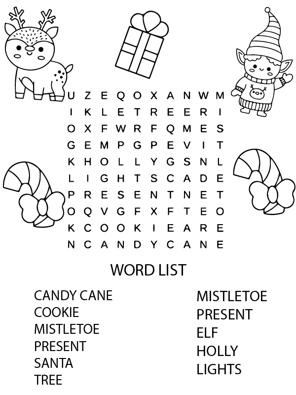 Enjoyable Christmas Word Search