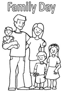 Family Day to Color Coloring Page