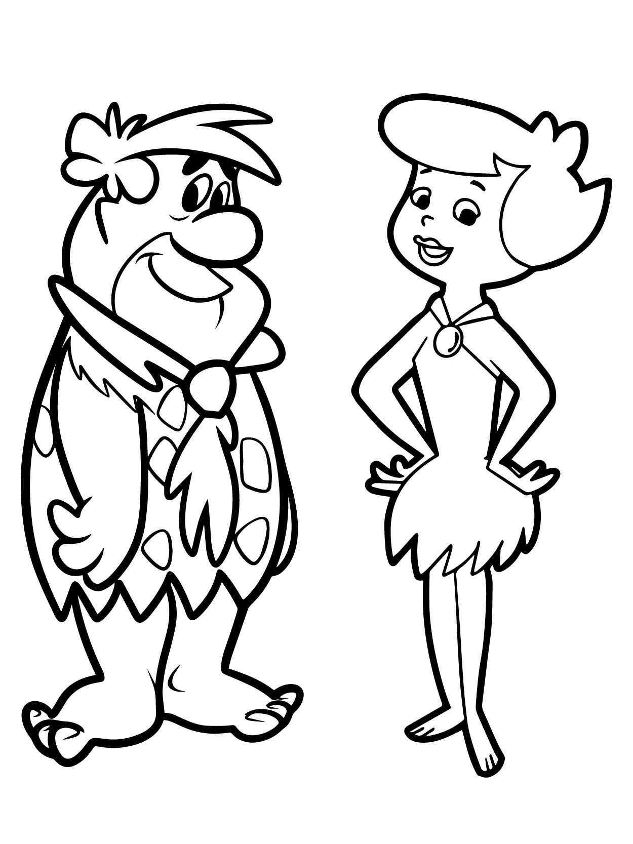 Flintstone and Rubble Coloring Page