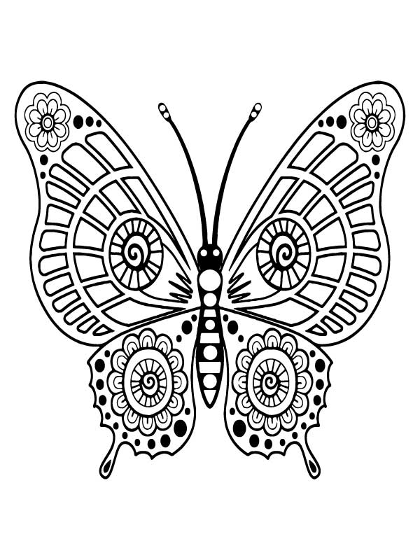 Flower Printed Butterfly