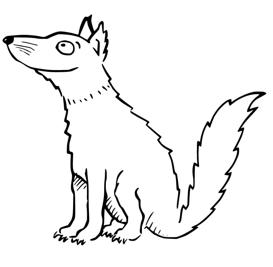 Fox from Gruffalo Coloring Page