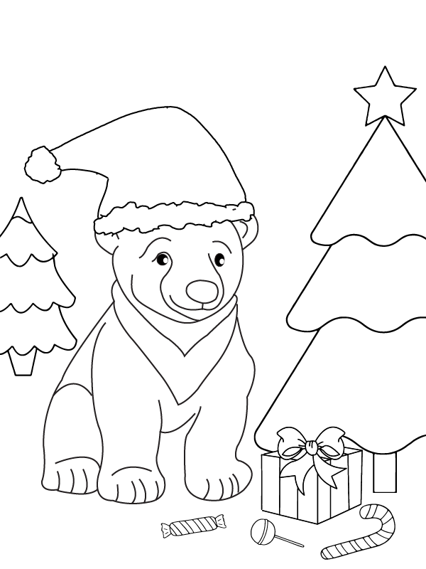 Gentle Christmas Polar Bear