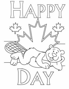 Happy Canada Day Coloring Page