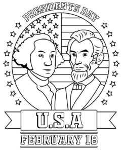 Happy Presidents Day Coloring Page