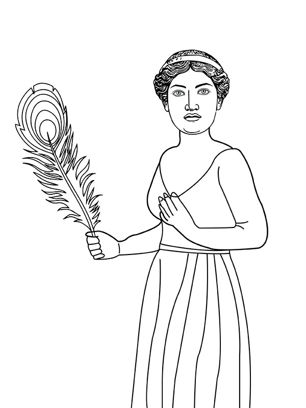 Hera Holding Peacock Feather