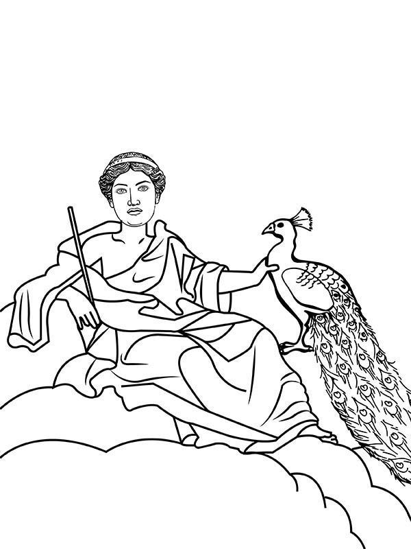 Hera Queen of the Gods and Peacock