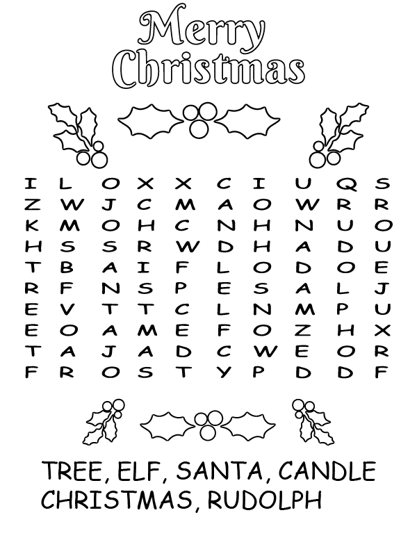 Holiday Season Word Search