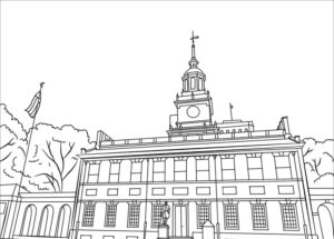 Independence Hall Coloring Page