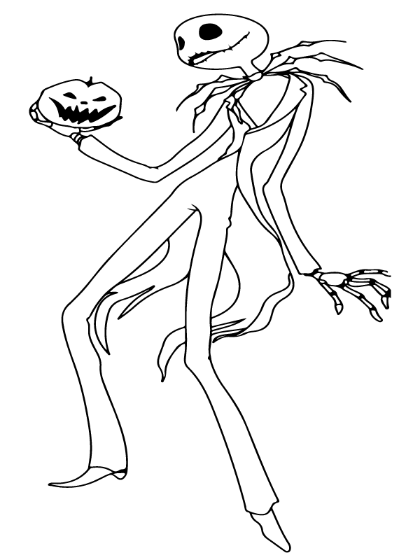 Jack Skellington Holding a Pumpkin