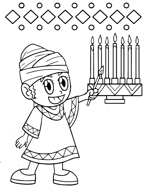 Kids lighting on Kwanzaa