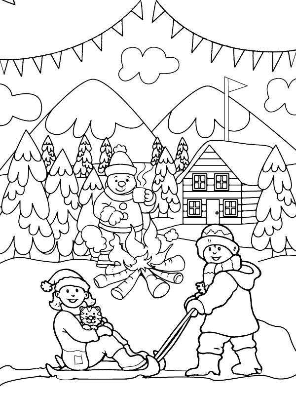 Splendid Winter Wonderland coloring page