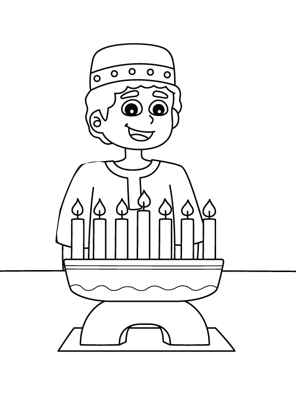 Kwanzaa Kinara Cartoon