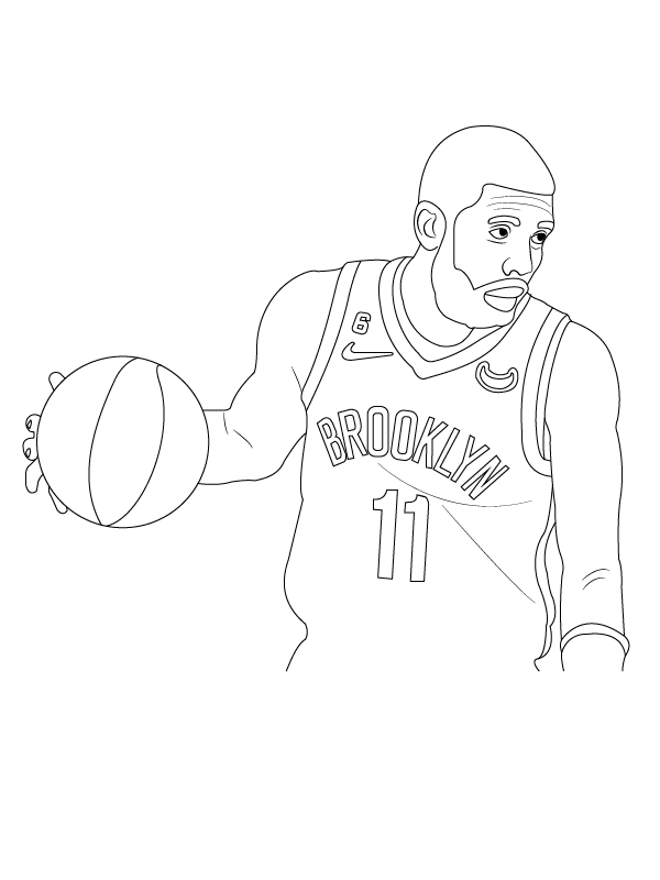 Kyrie Irving Playing Coloring Page