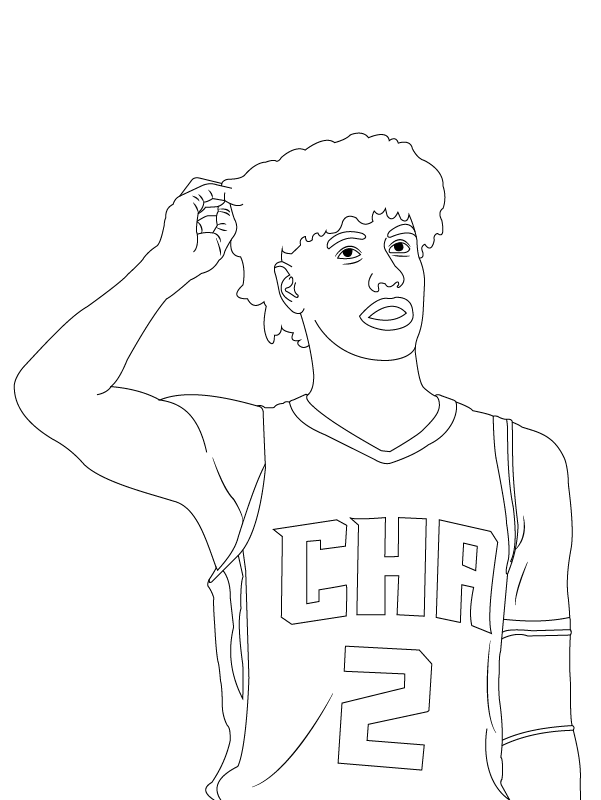 LaMelo Ball berührt sein Haar