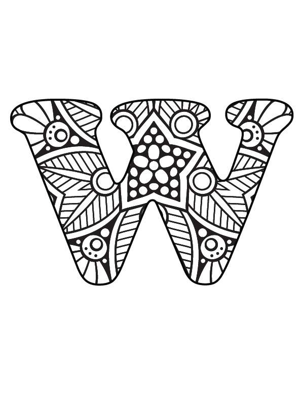 Letter W Mandala Alphabet