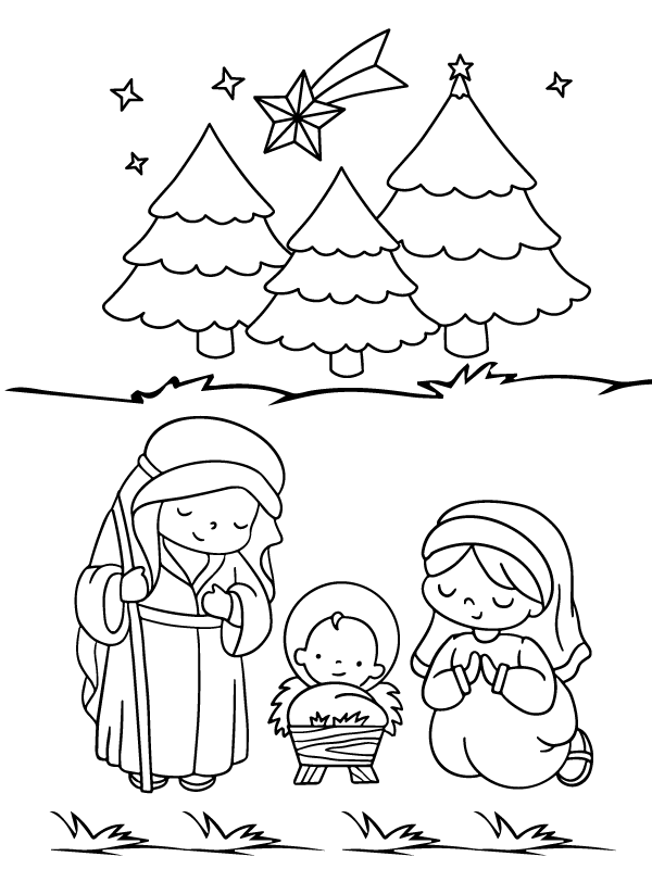 Nativity Scene and Christmas tree