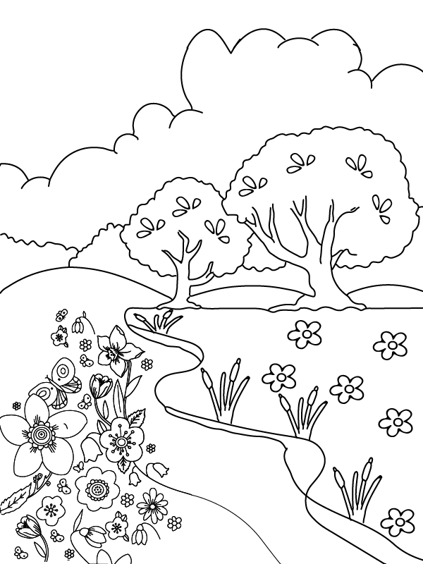 Natural scenery Coloring Page-03