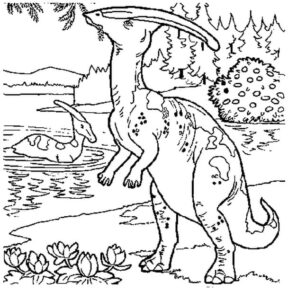 Ausmalbild Parasaurolophus