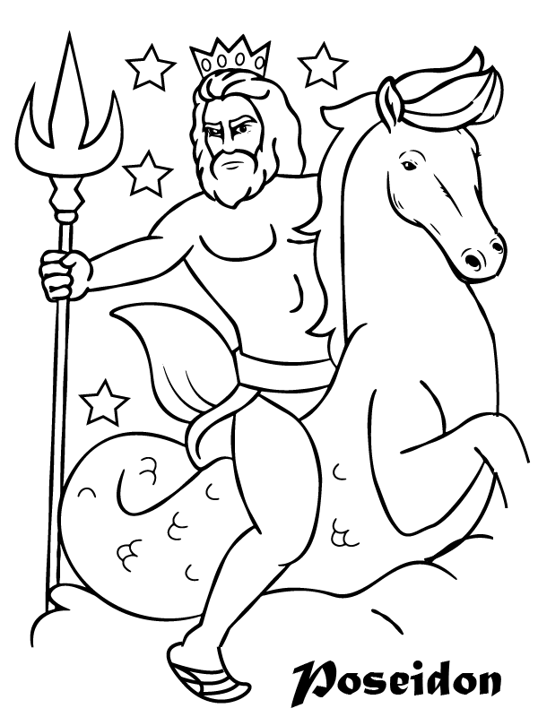 Poseidon Riding a Seahorse