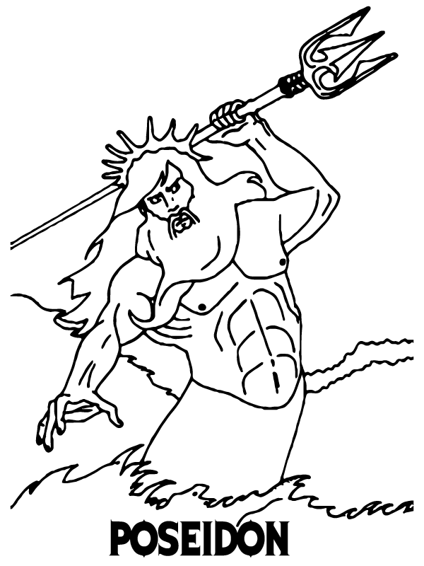 Poseidon Throwing Trident