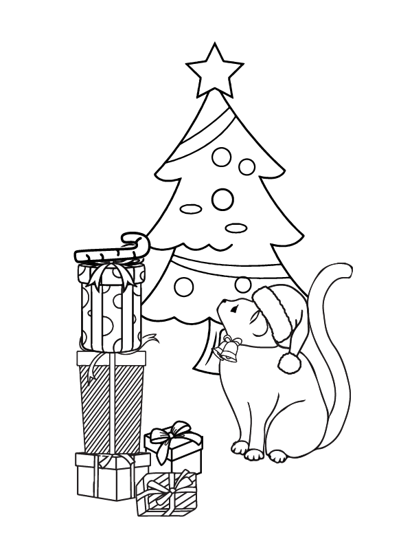 Printable Cute Cats Christmas