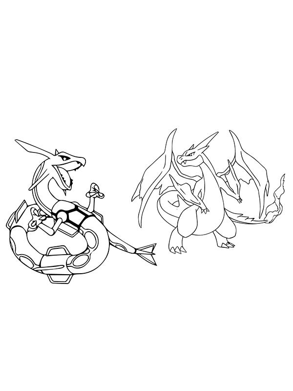 Rayquaza and Charizard