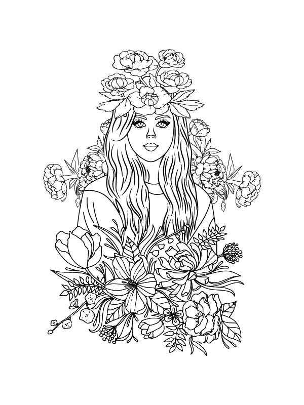 Mother nature coloring page-05