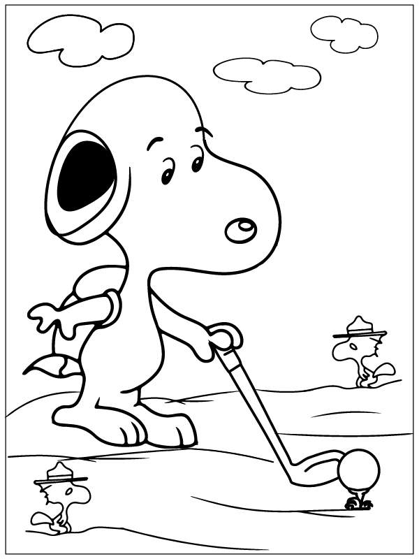 Snoopy Playing Golf