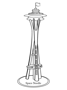 Space Needle Coloring Page