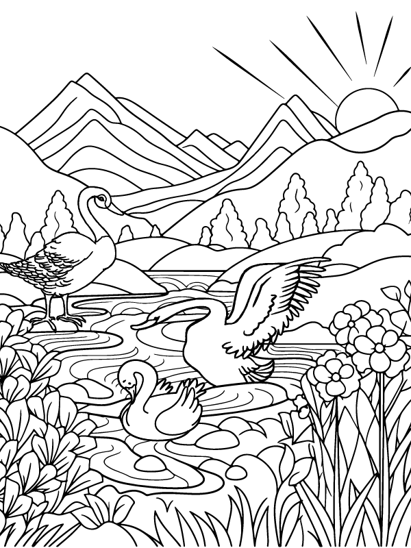 Natural scenery Coloring Page-12