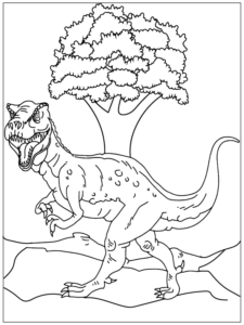 T-Rex Prehistoric World Coloring Page