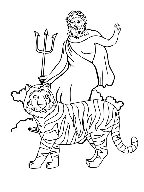 Der Gott des Donners mit seinem Tiger