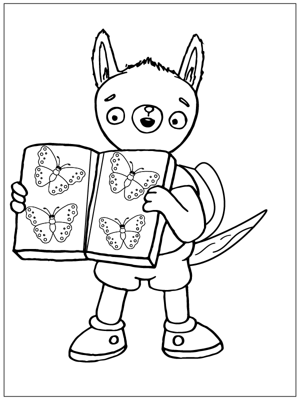 Tumble Leaf Fig with A Book Coloring Page