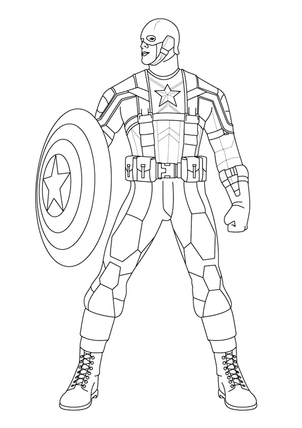 Captain America Running - Coloring Pages