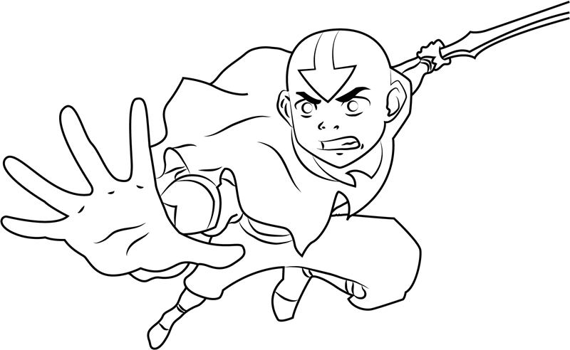 Aang Fighting - Coloring Pages