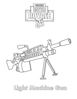 Light Machine Gun Fortnite – Coloring Pages