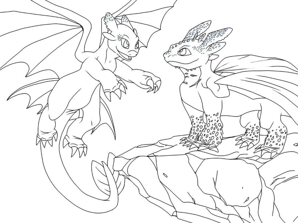 Toothless And Light Fury Coloring Pages