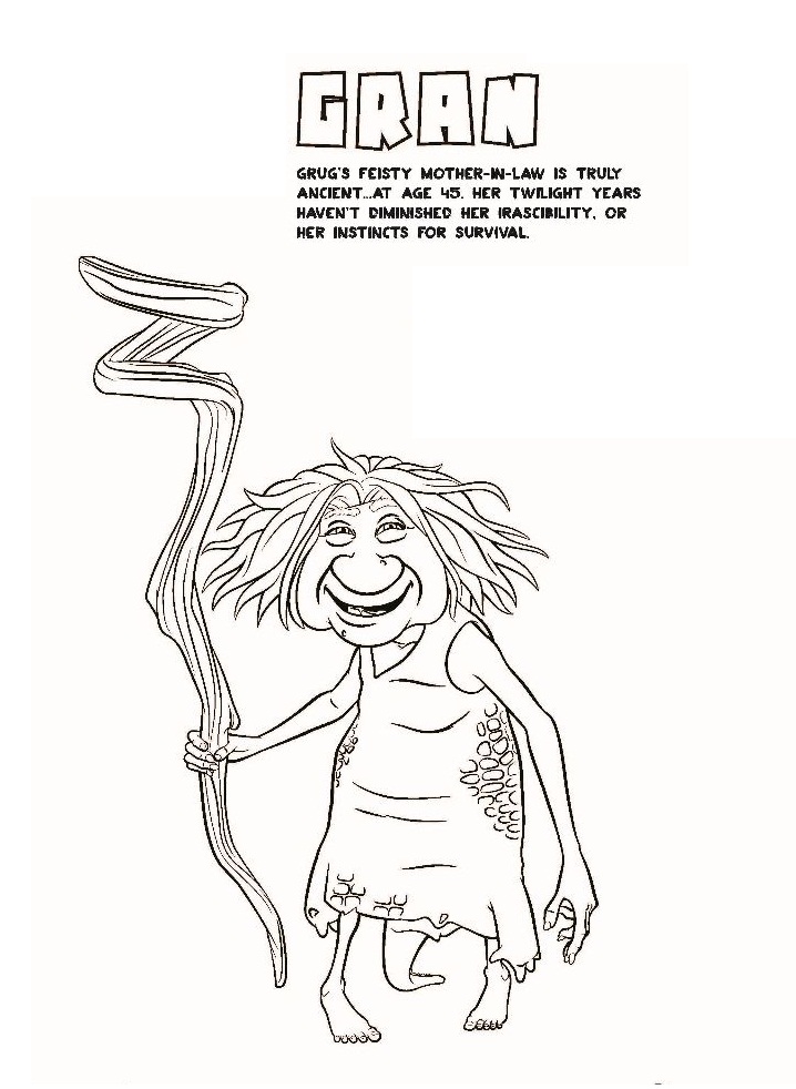 ugga crood coloring pages printable the croods