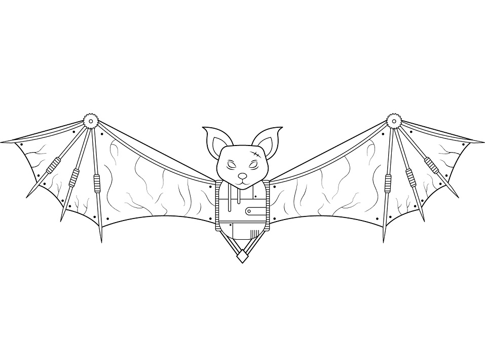 Steampunk Bat – Coloring Pages