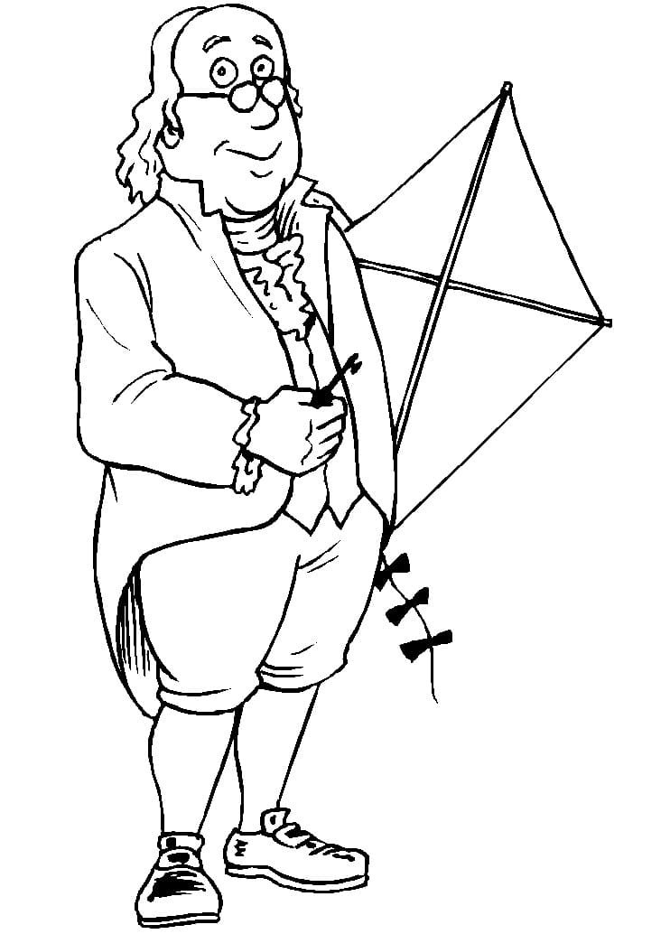 Benjamin Franklin with Kite