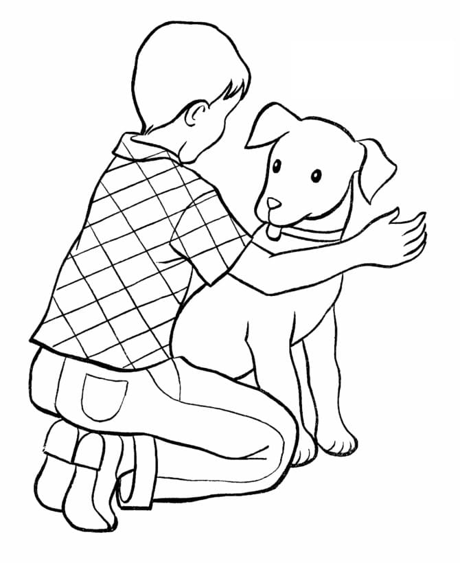 Boy and Pet Dog