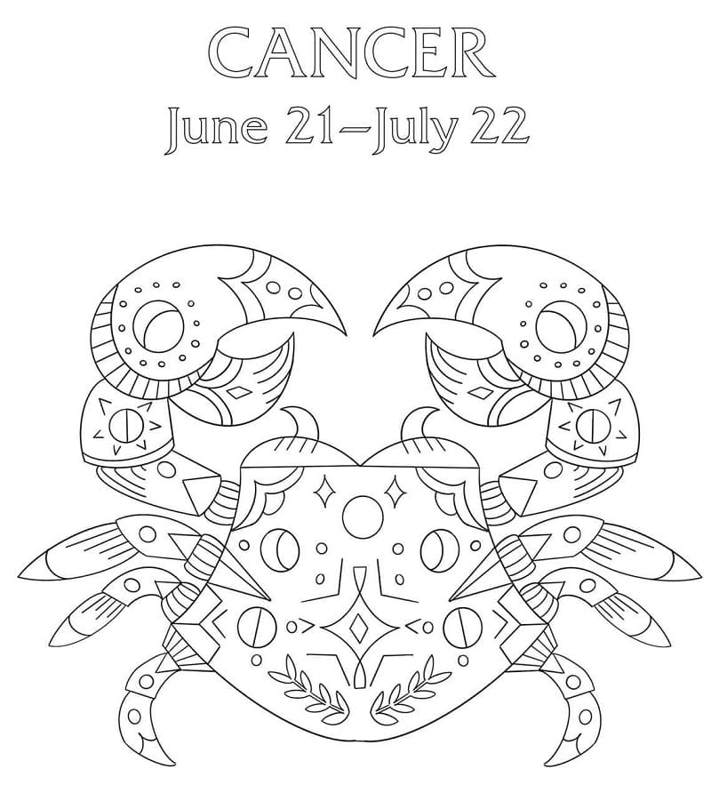 Cancer Zodiac Free Printable