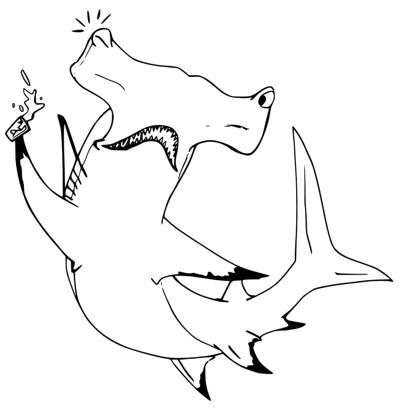 Cartoon Hammerhead Shark Färbung Seite - Kostenlose druckbare ...