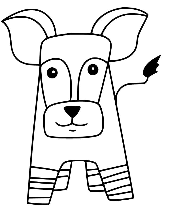 Kawaii Okapi - Coloring Pages